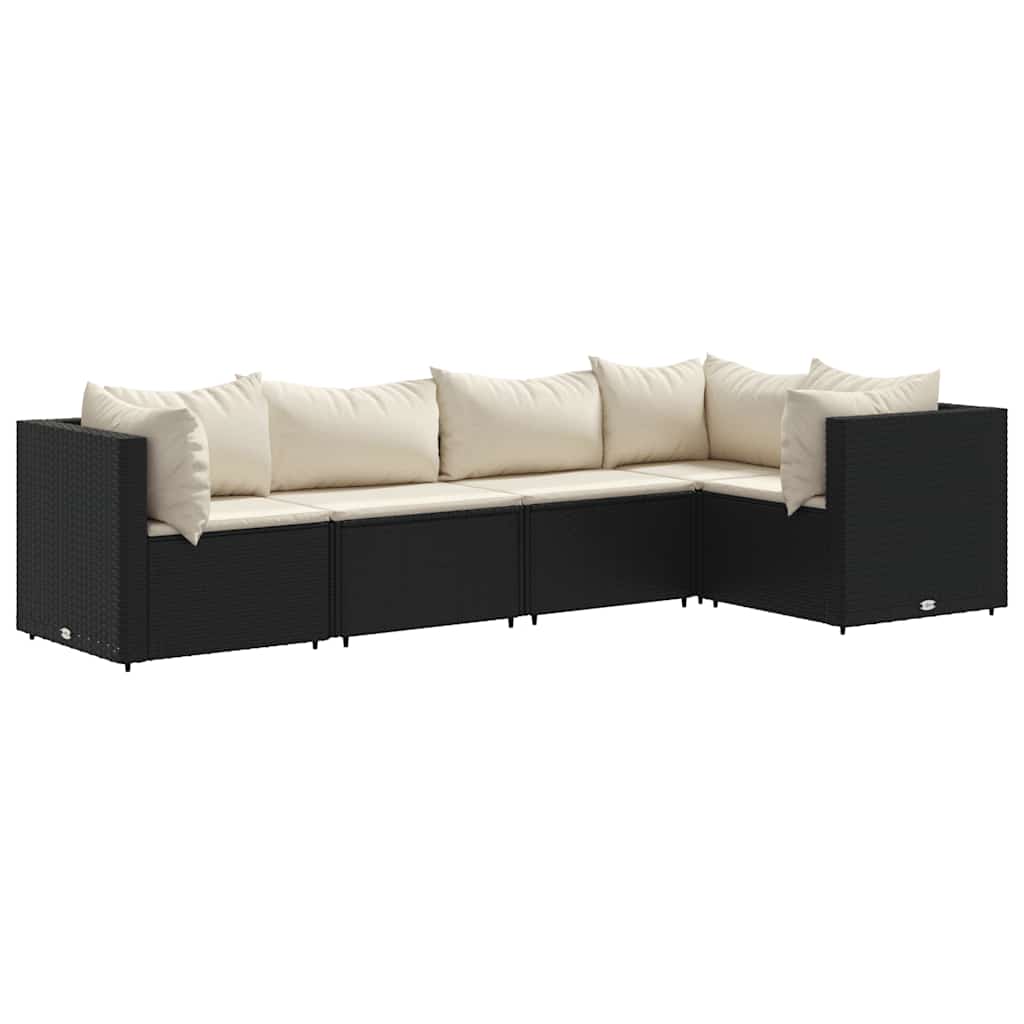 5-Delige Loungeset Met Kussens Poly Rattan 1