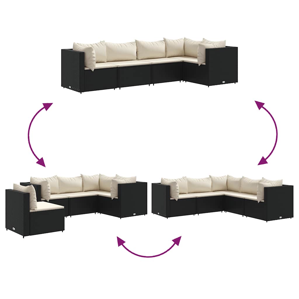 5-Delige Loungeset Met Kussens Poly Rattan 1