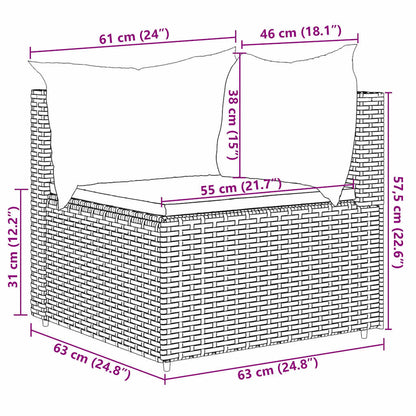5-Delige Loungeset Met Kussens Poly Rattan 1