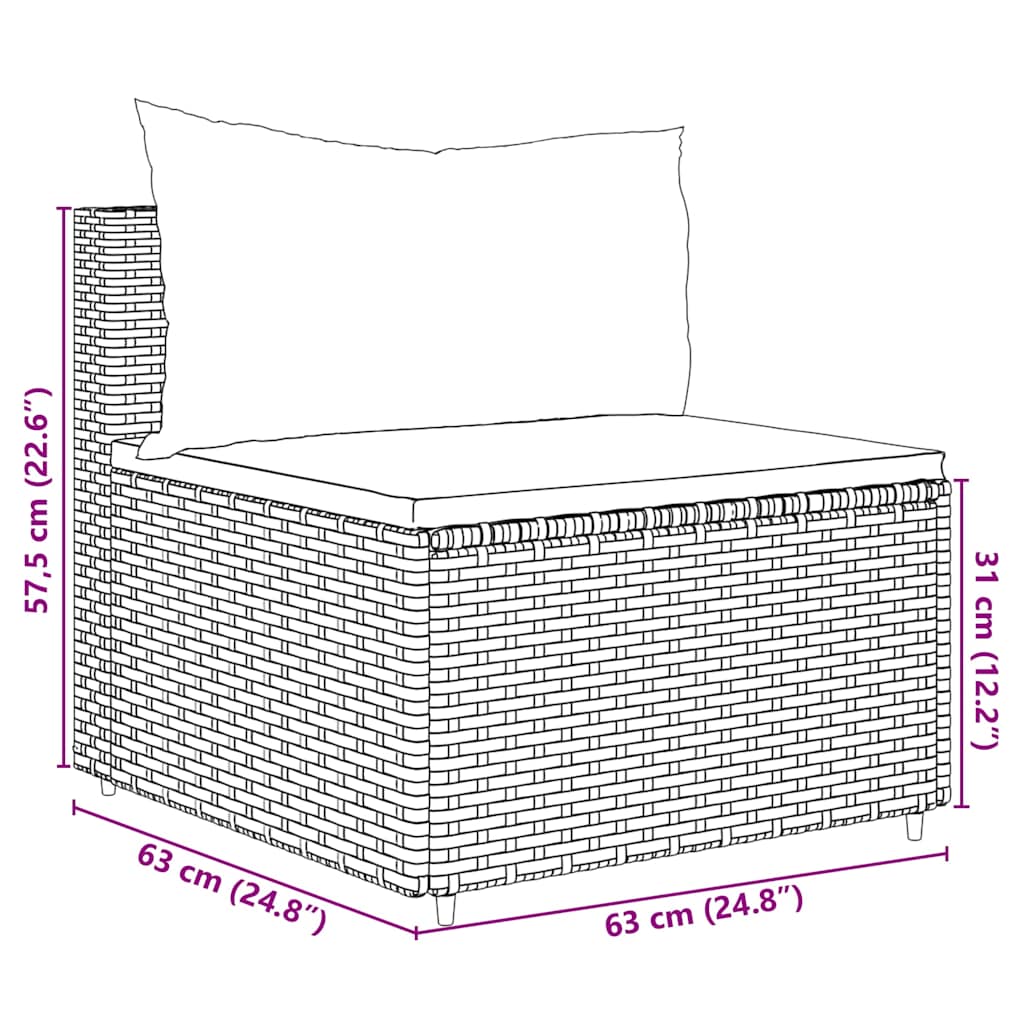 5-Delige Loungeset Met Kussens Poly Rattan 1