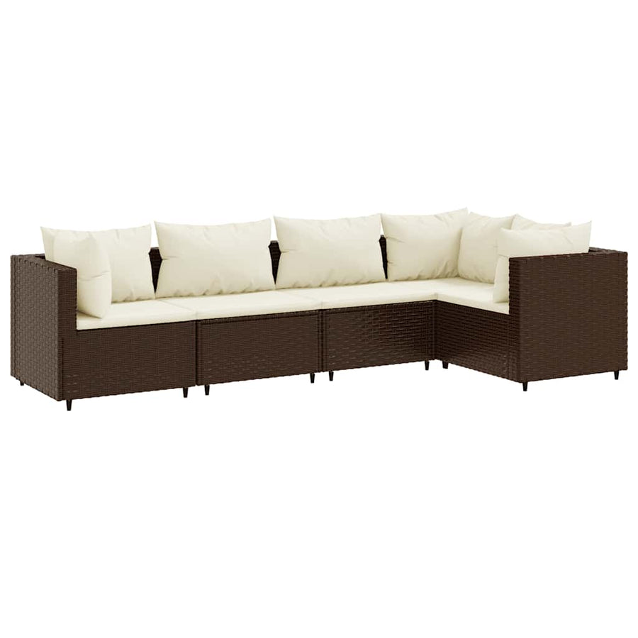 5-Delige Loungeset Met Kussens Poly Rattan 1