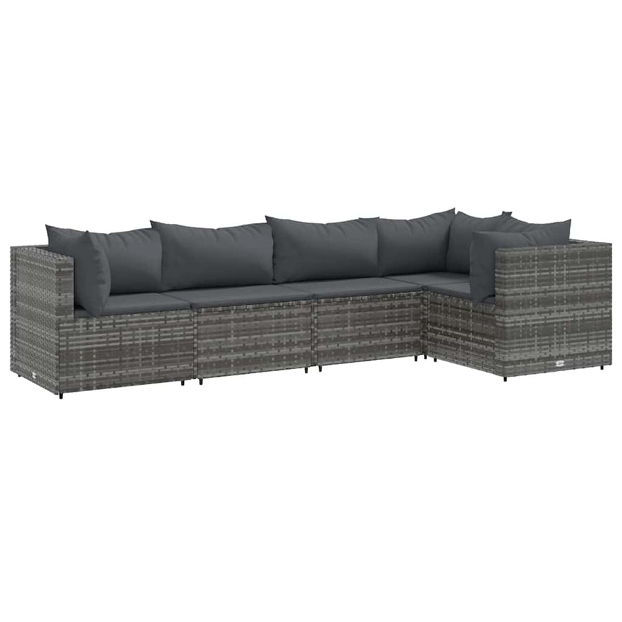 5-Delige Loungeset Met Kussens Poly Rattan 1