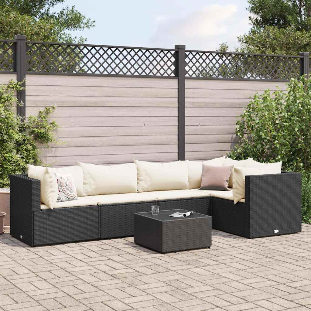 6-Delige Loungeset Met Kussens Poly Rattan 1