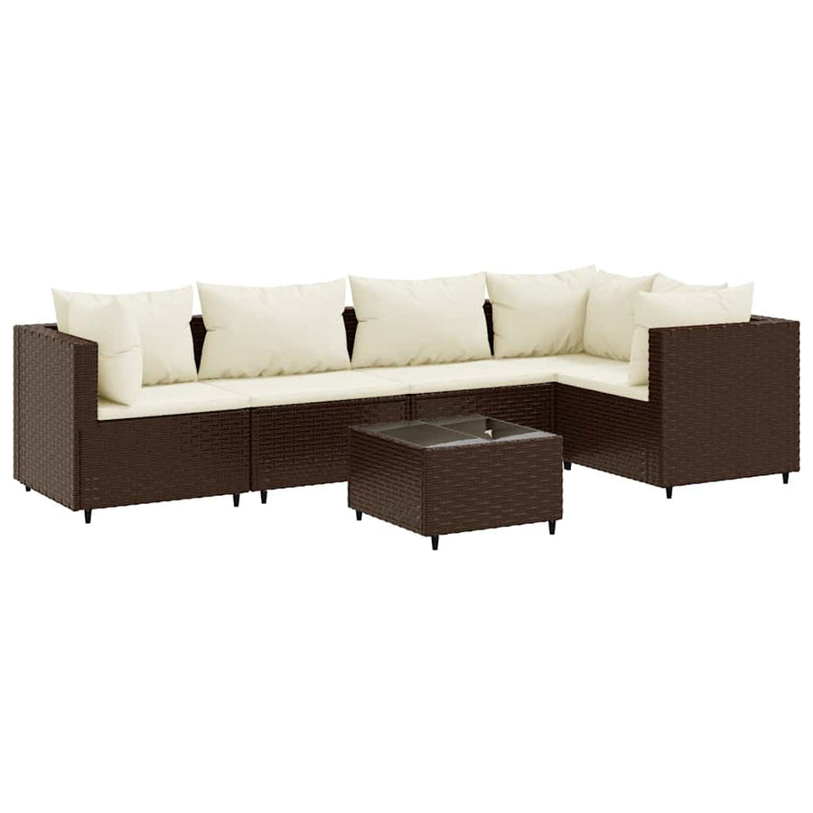6-Delige Loungeset Met Kussens Poly Rattan 1