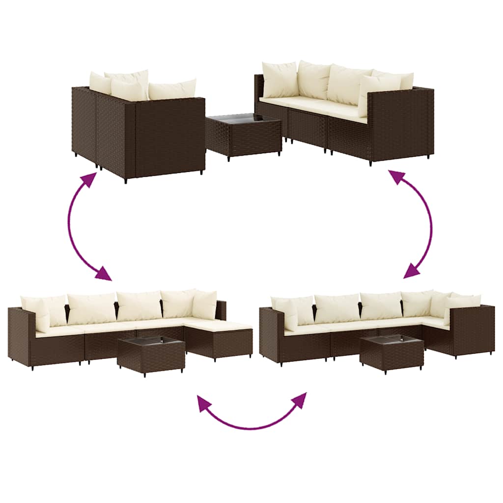 6-Delige Loungeset Met Kussens Poly Rattan 1