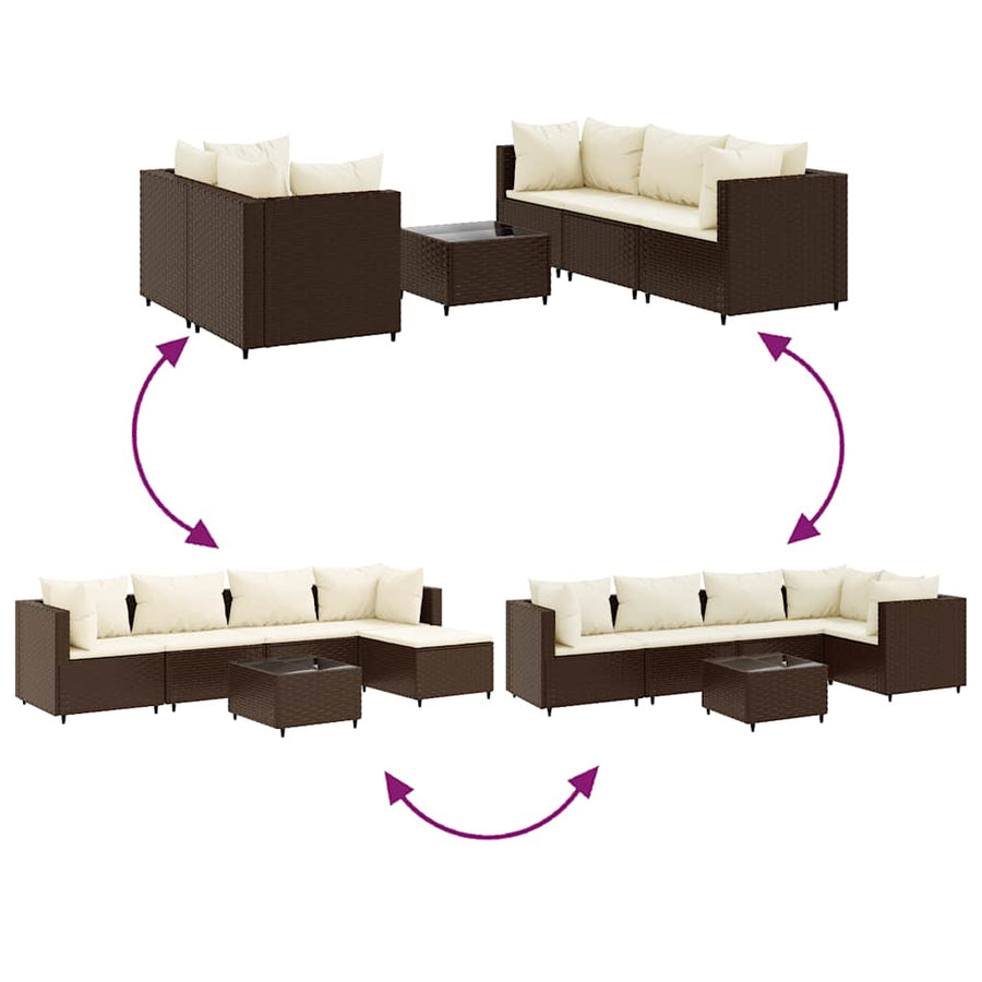 6-Delige Loungeset Met Kussens Poly Rattan 1
