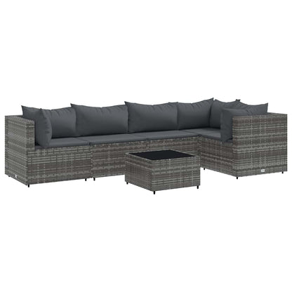 6-Delige Loungeset Met Kussens Poly Rattan 1