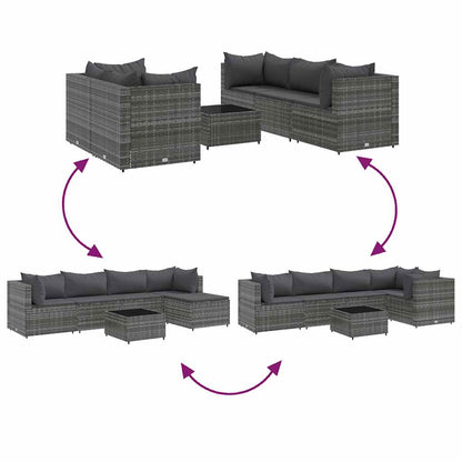 6-Delige Loungeset Met Kussens Poly Rattan 1