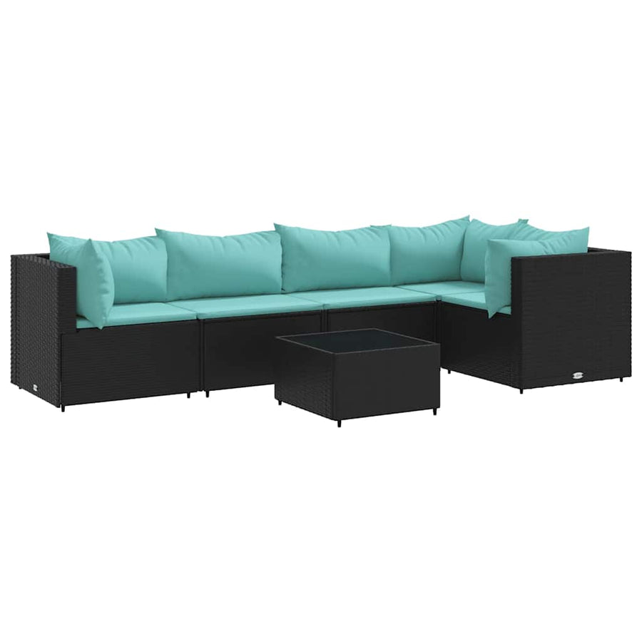 6-Delige Loungeset Met Kussens Poly Rattan 1
