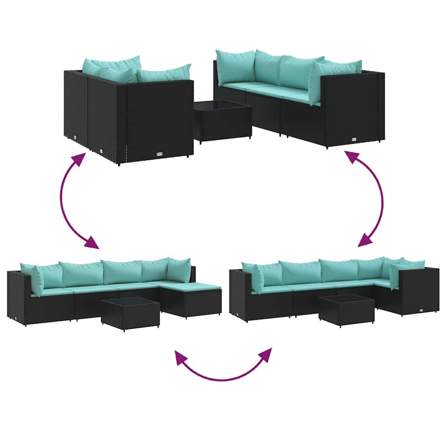 6-Delige Loungeset Met Kussens Poly Rattan 1