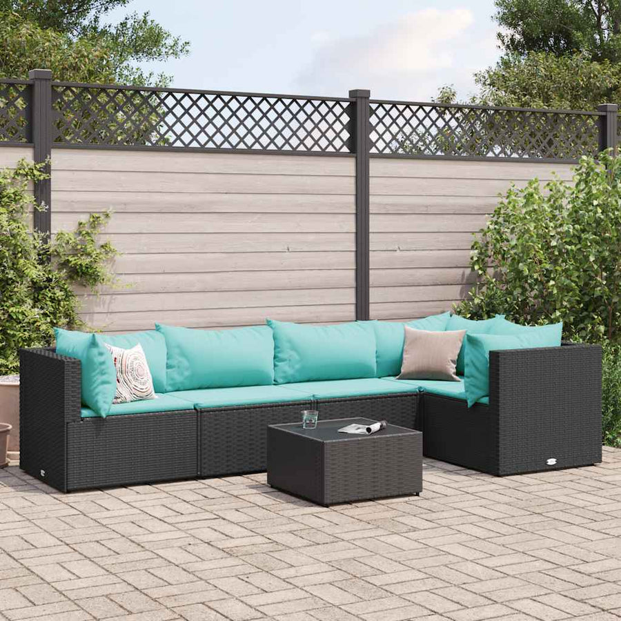 6-Delige Loungeset Met Kussens Poly Rattan 1
