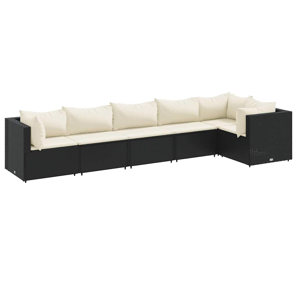 6-Delige Loungeset Met Kussens Poly Rattan 1