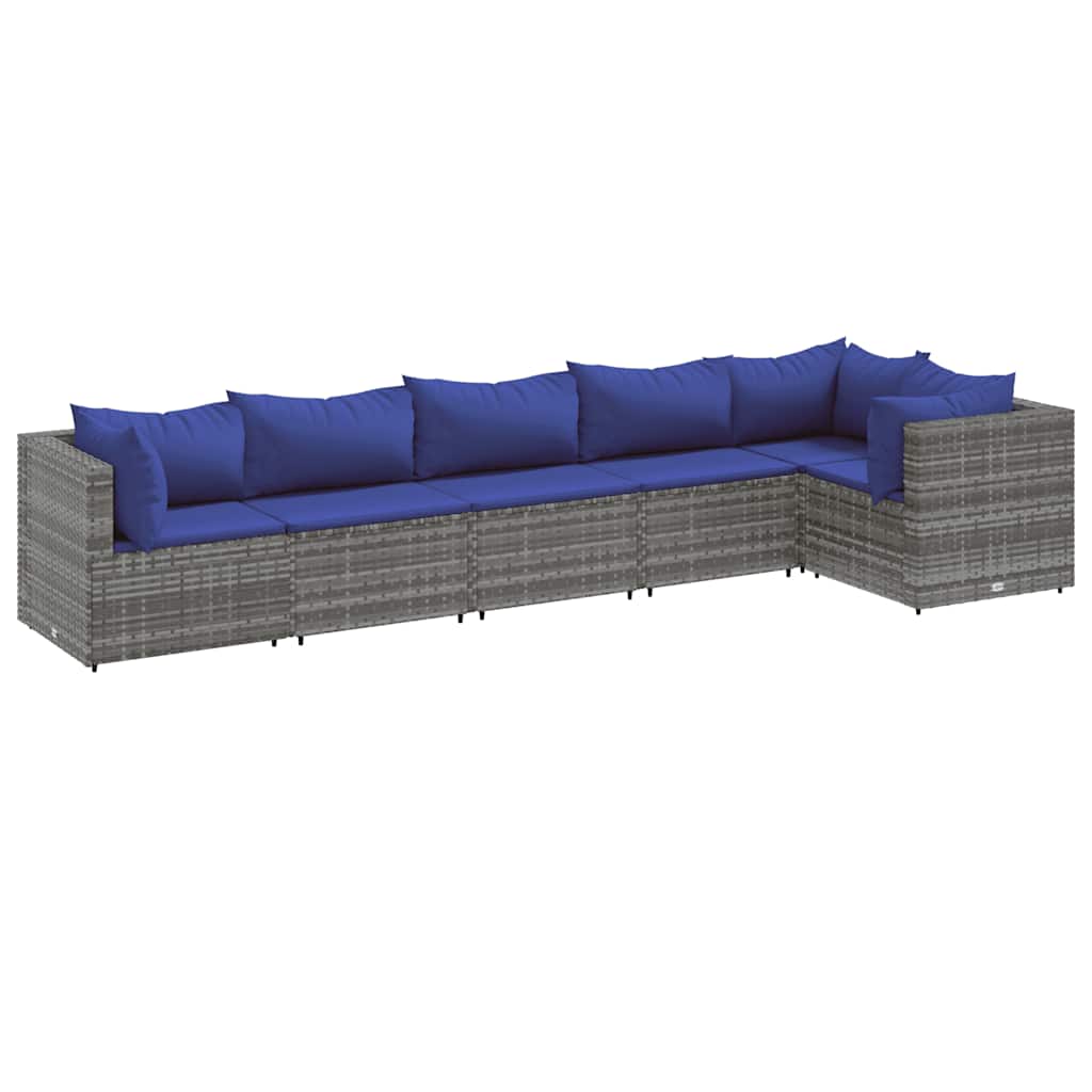 6-Delige Loungeset Met Kussens Poly Rattan 1