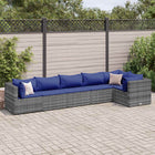 6-Piece Lounge Set with Cushions Poly Rattan 1