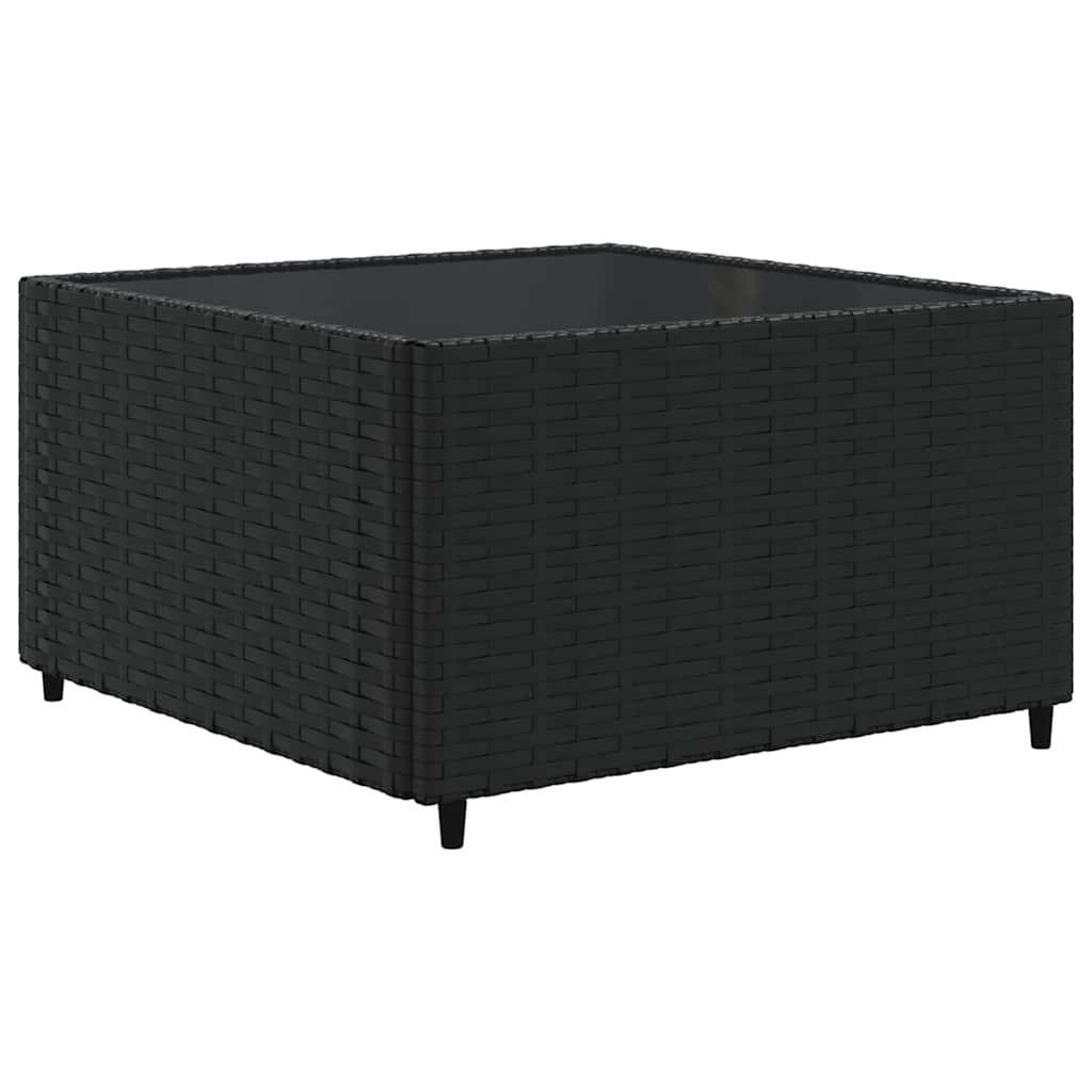 7-Delige Loungeset Met Kussens Poly Rattan 1 Zwart en crème