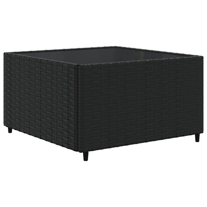 7-Delige Loungeset Met Kussens Poly Rattan 1 Zwart en crème