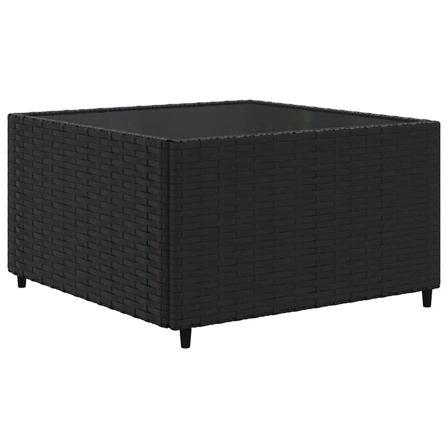 7-Delige Loungeset Met Kussens Poly Rattan 1 Zwart en crème