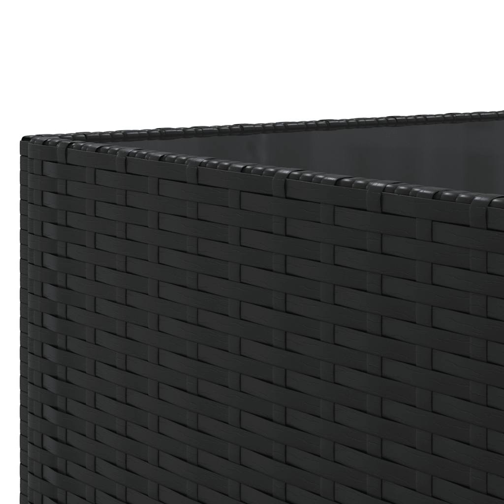 7-Delige Loungeset Met Kussens Poly Rattan 1 Zwart en crème