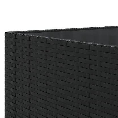 7-Delige Loungeset Met Kussens Poly Rattan 1 Zwart en crème