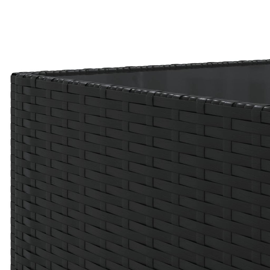 7-Delige Loungeset Met Kussens Poly Rattan 1 Zwart en crème