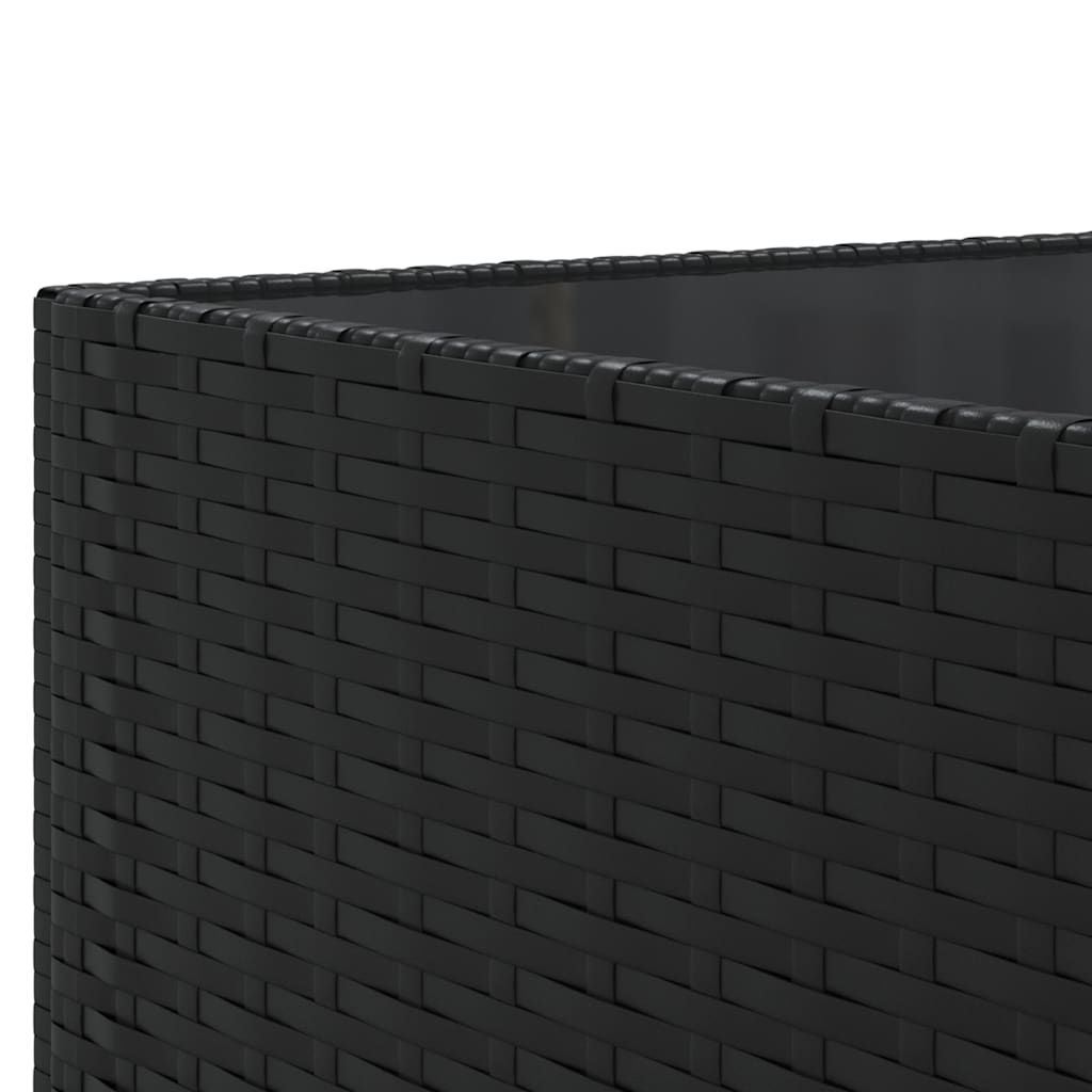 7-Delige Loungeset Met Kussens Poly Rattan 1 Zwart en blauw