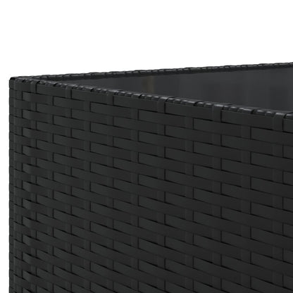 7-Delige Loungeset Met Kussens Poly Rattan 1 Zwart en blauw