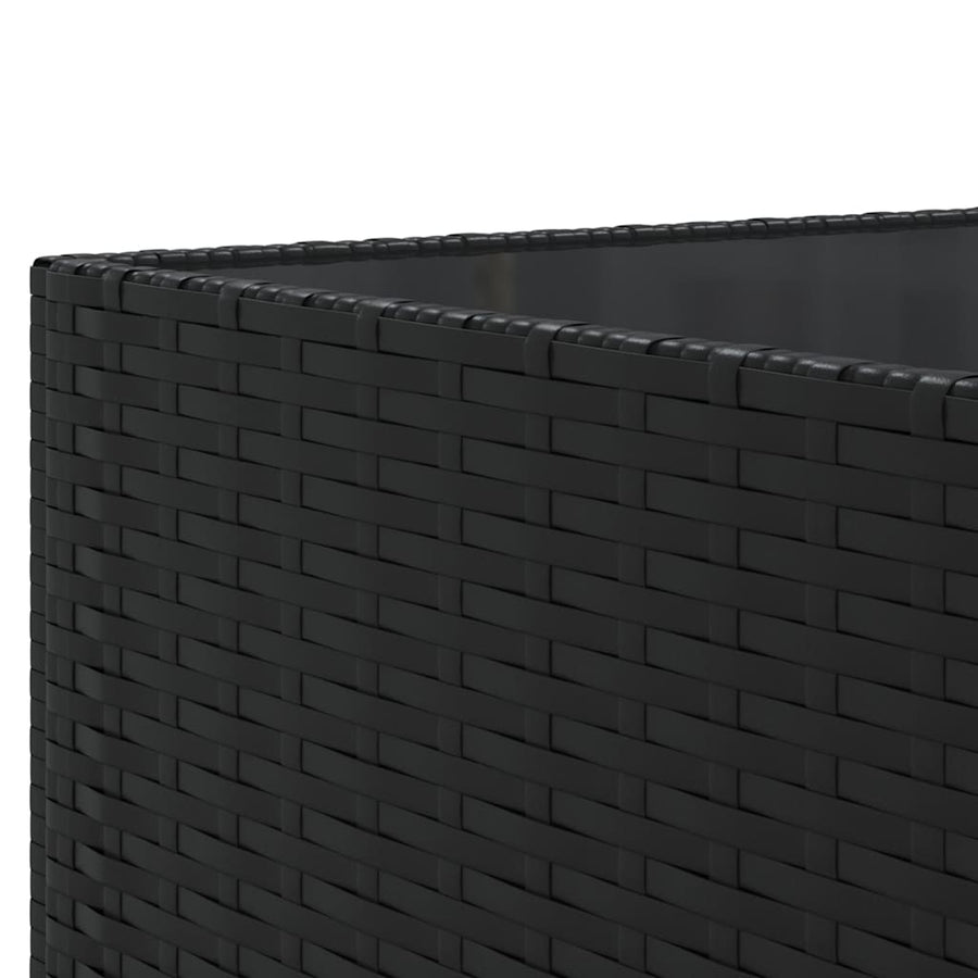 7-Delige Loungeset Met Kussens Poly Rattan 1 Zwart en blauw