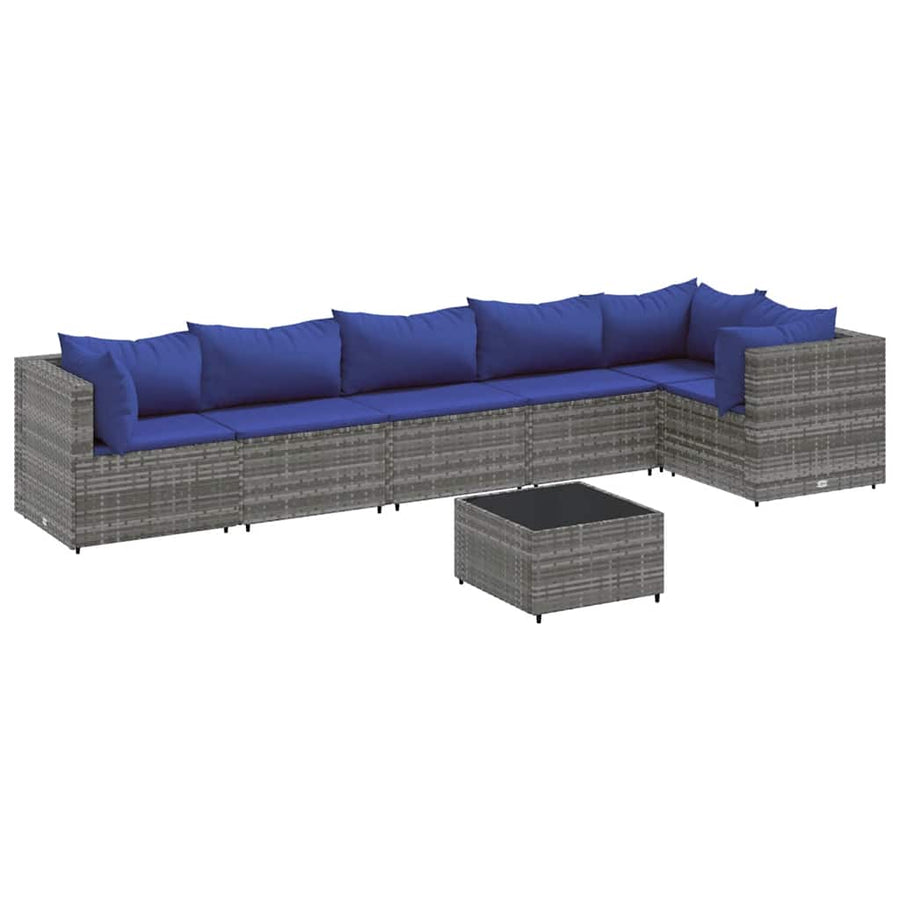 7-Delige Loungeset Met Kussens Poly Rattan 1