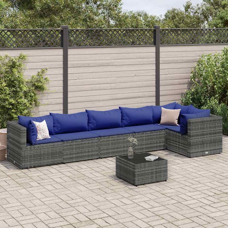 7-Delige Loungeset Met Kussens Poly Rattan 1