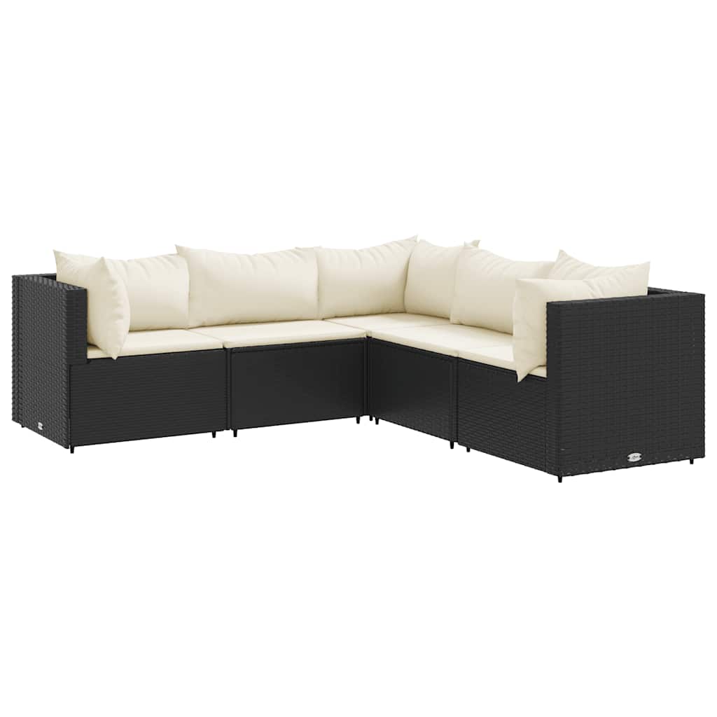 5-Delige Loungeset Met Kussens Poly Rattan 1