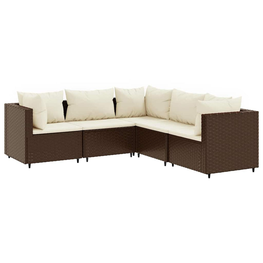 5-Delige Loungeset Met Kussens Poly Rattan 1
