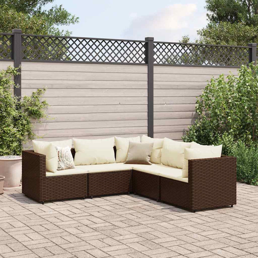 5-Delige Loungeset Met Kussens Poly Rattan 1
