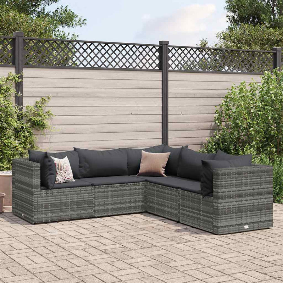 5-Delige Loungeset Met Kussens Poly Rattan 1