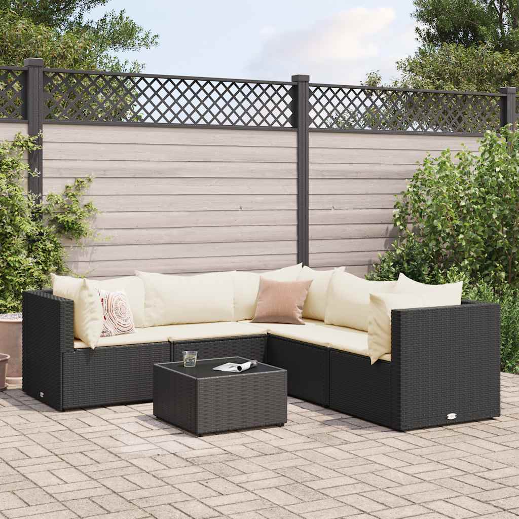6-Delige Loungeset Met Kussens Poly Rattan 1