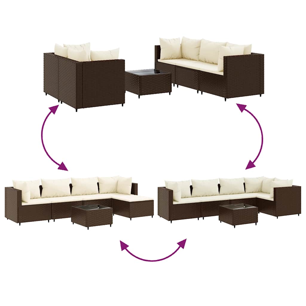 6-Delige Loungeset Met Kussens Poly Rattan 1