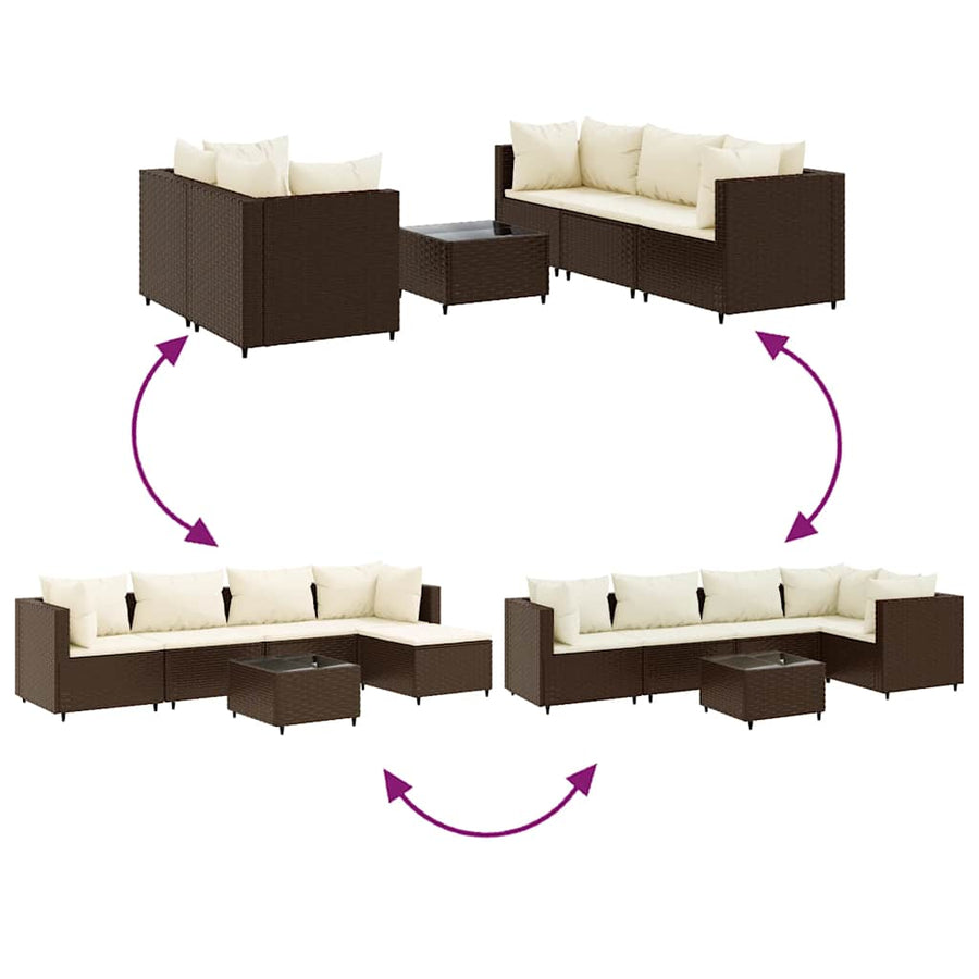 6-Delige Loungeset Met Kussens Poly Rattan 1