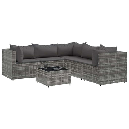 6-Delige Loungeset Met Kussens Poly Rattan 1
