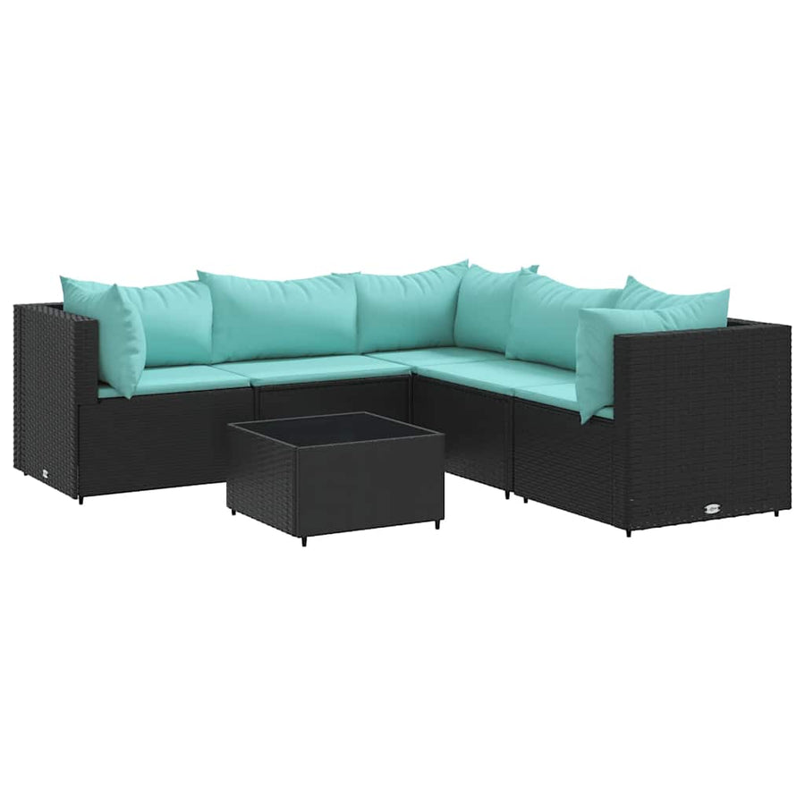 6-Delige Loungeset Met Kussens Poly Rattan 1