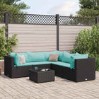 6-Piece Lounge Set with Cushions Poly Rattan 1