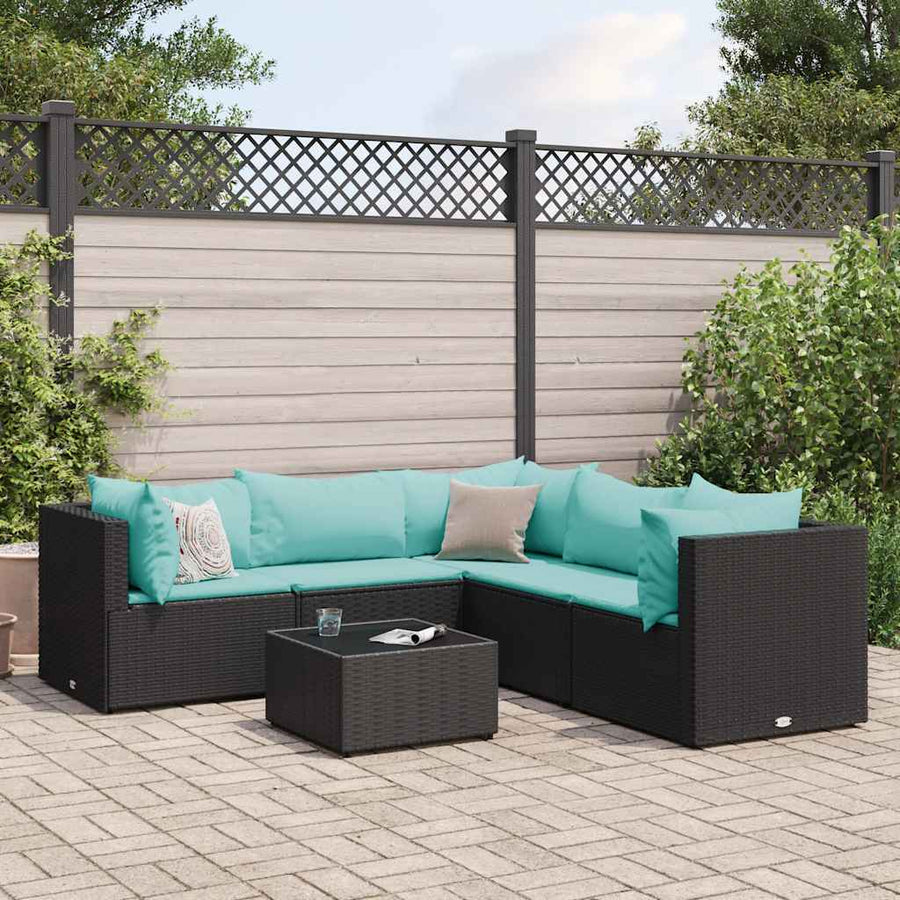 6-Delige Loungeset Met Kussens Poly Rattan 1