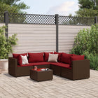 Loungeset poly rattan 6-delig bruin