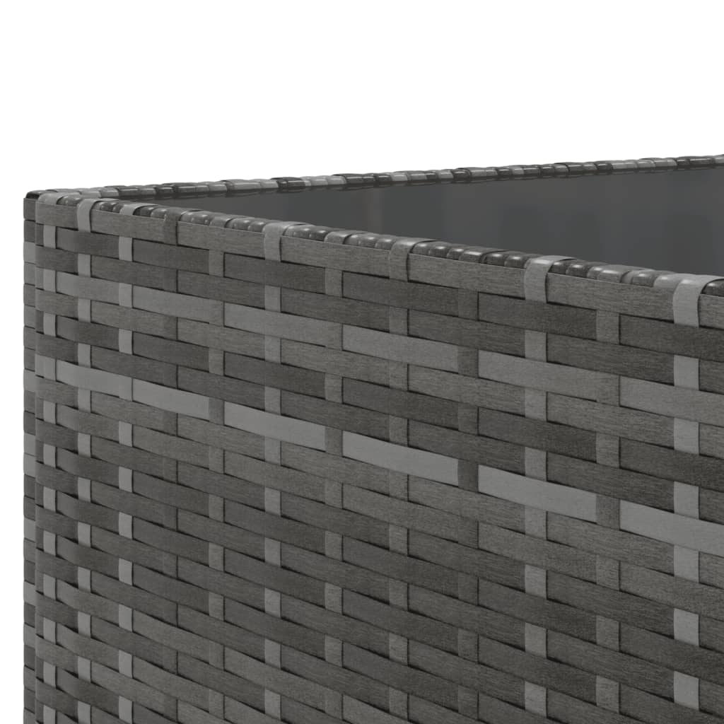 6-delige Loungeset met kussens poly rattan grijs