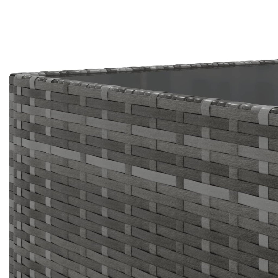 6-delige Loungeset met kussens poly rattan grijs