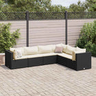 Loungeset 6-delig poly rattan zwart