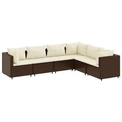 6-Delige Loungeset Met Kussens Poly Rattan 1