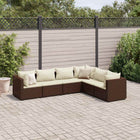 6-Piece Lounge Set with Cushions Poly Rattan 1