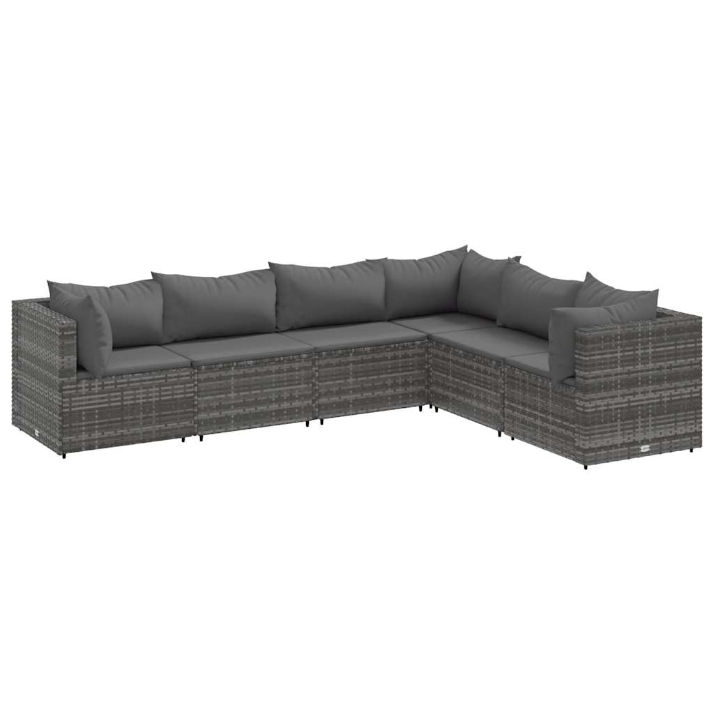 6-Delige Loungeset Met Kussens Poly Rattan 1