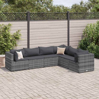 6-Delige Loungeset Met Kussens Poly Rattan 1