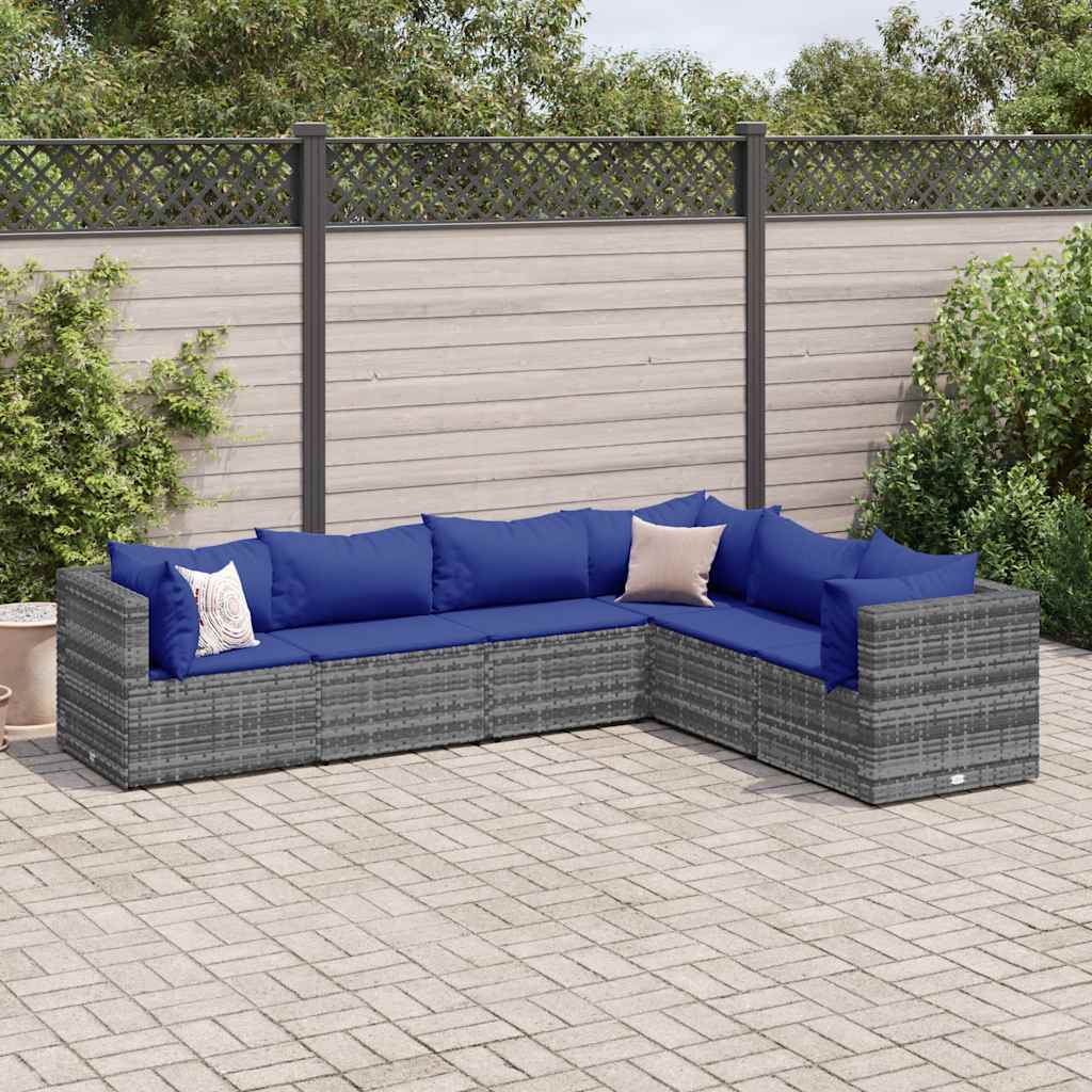 6-Delige Loungeset Met Kussens Poly Rattan 1
