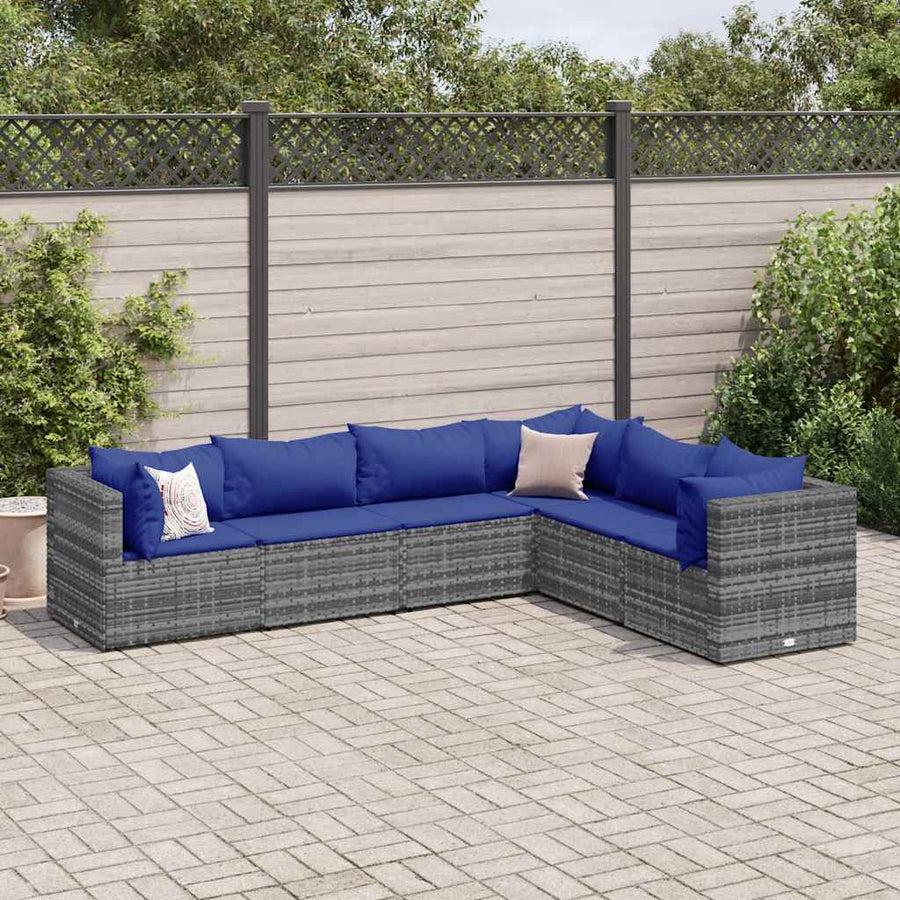 6-Delige Loungeset Met Kussens Poly Rattan 1